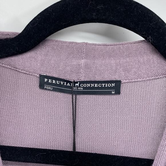 Peruvian Connection ADRIATICO lilac maxi knit dress minimalist size M - Picture 6 of 9